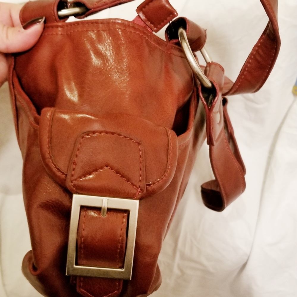 3/$18 Red PVC Handbag - Picture 3 of 5